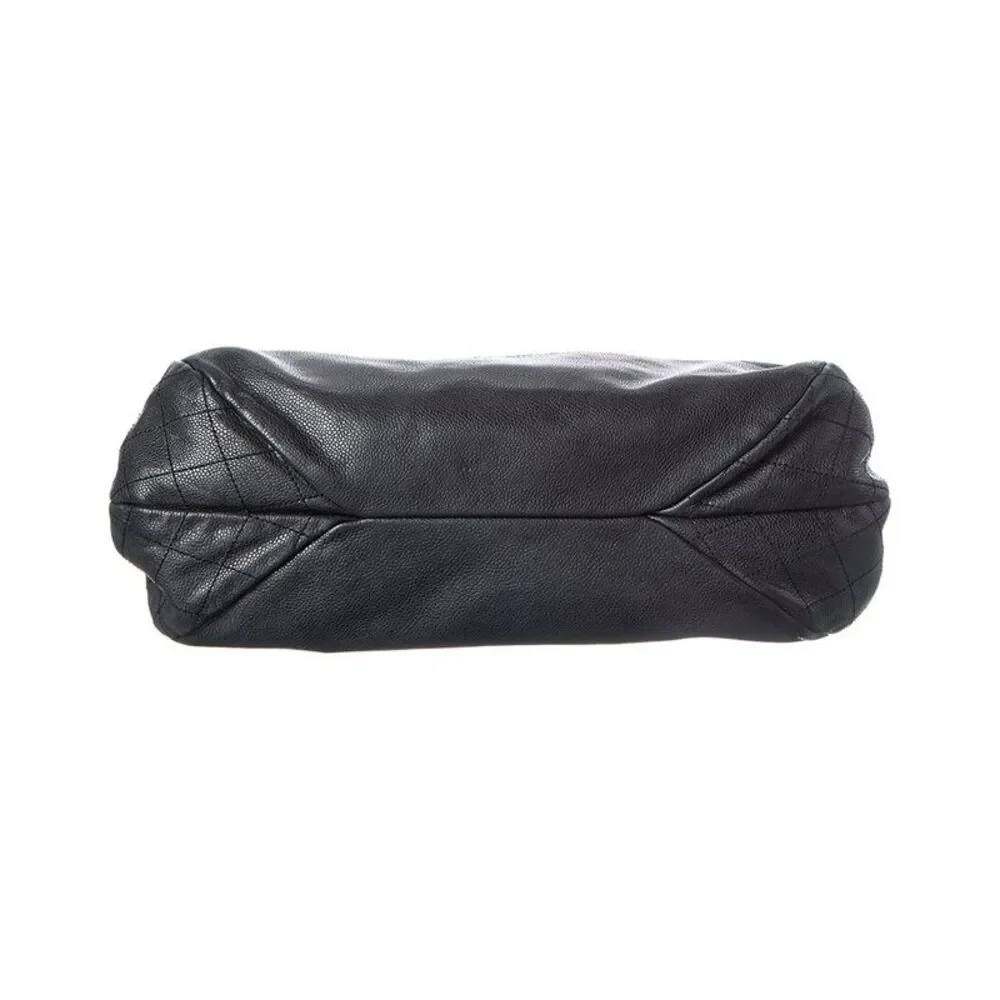 Chanel Black Calfskin Leather Cc Tote (Authentic Pre-Loved)